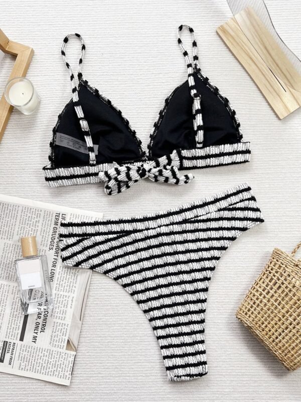 Twin Grace Striped V-Neck Two-Piece Swim Set - Image 3
