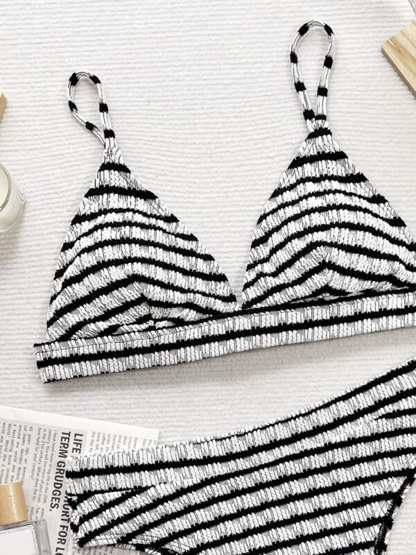 Twin Grace Striped V-Neck Two-Piece Swim Set - Image 4