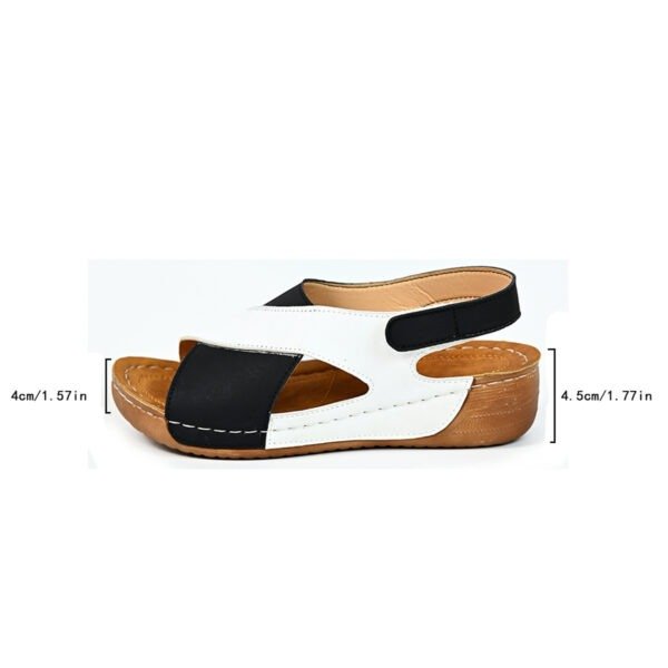 Colorblock-crossed  Wedges Sandals Summer Fashion Fish Mouth Platform Roman Shoes For Women - Image 2