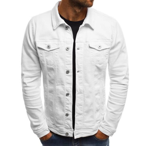 Casual Men Jacket Denim Button Shirt - Image 7