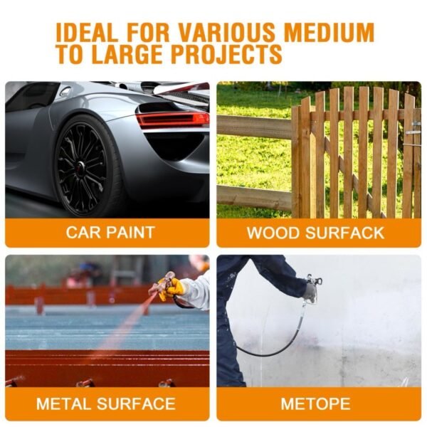 Airless Paint Sprayers, 3300PSI Motorized Paint Sprayer With Stand, High Efficiency Spray Paint Machine For Home, Outdoor DIY Handyman Shed Garage House Painting Deck Shed Fence Furniture - Image 9