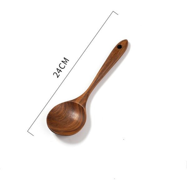 Teak Unlacquered Solid Wood Spatula Non-Stick Wok Stir-Fry Spatula - Image 8