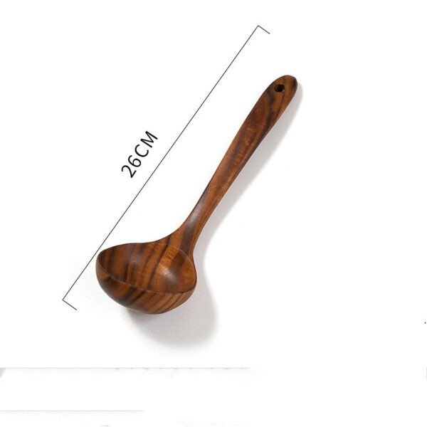 Teak Unlacquered Solid Wood Spatula Non-Stick Wok Stir-Fry Spatula - Image 9