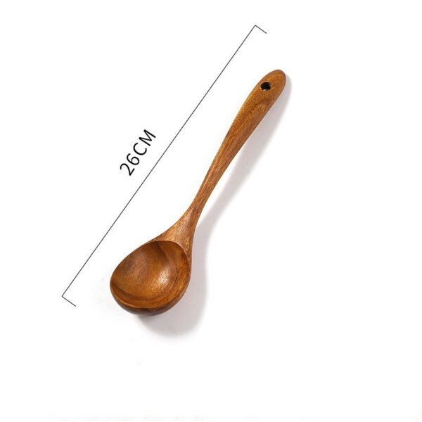 Teak Unlacquered Solid Wood Spatula Non-Stick Wok Stir-Fry Spatula - Image 4
