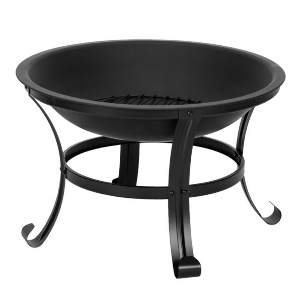 22in Wrought Iron Round Bent Leg Black Firewood Brazier - Image 2