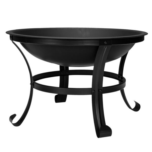 22in Wrought Iron Round Bent Leg Black Firewood Brazier - Image 9