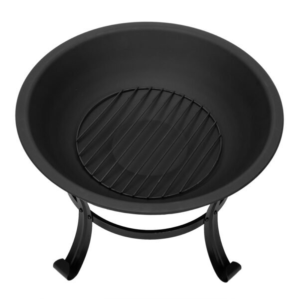 22in Wrought Iron Round Bent Leg Black Firewood Brazier - Image 5