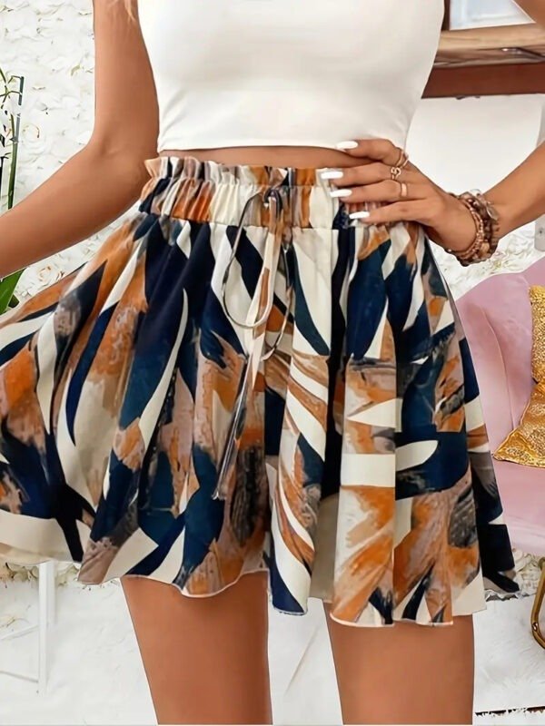 Print Elastic Summer Women's Shorts - Image 10