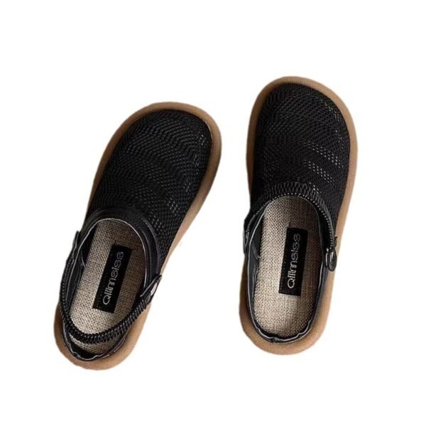 Soft Bottom Closed Toe Breathable Mesh Slip-on Hole Shoes - Image 6