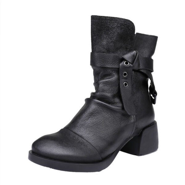 Fashion Personality Women's Retro Chunky Heel Ankle Boots - Image 5