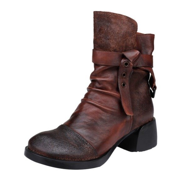 Fashion Personality Women's Retro Chunky Heel Ankle Boots - Image 2