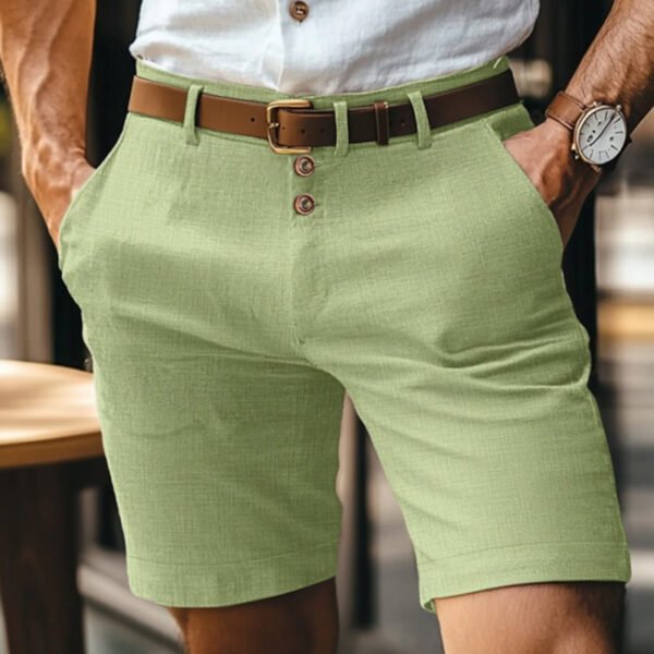 Men's Linen Summer Solid Color Buttons Casual Daily - Image 4