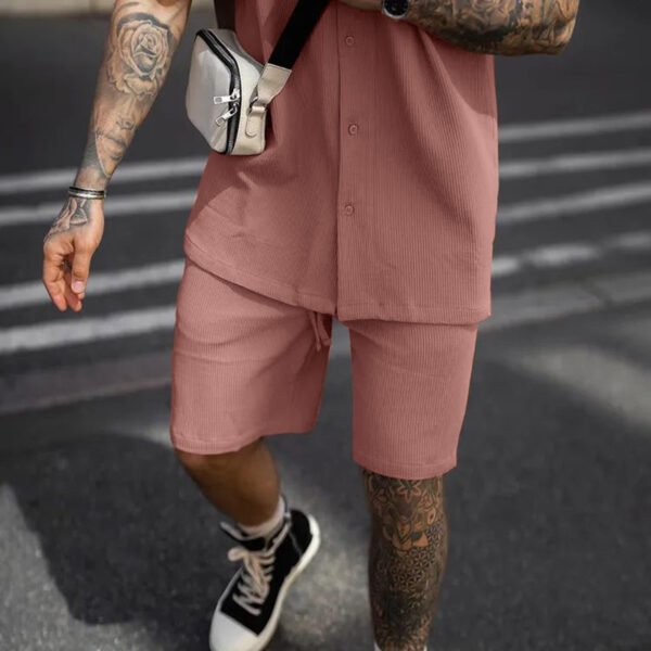 Men's Casual And Comfortable Polo Short-sleeved Shorts Suit - Image 2