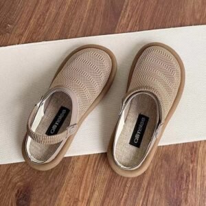 Soft Bottom Closed Toe Breathable Mesh Slip-on Hole Shoes