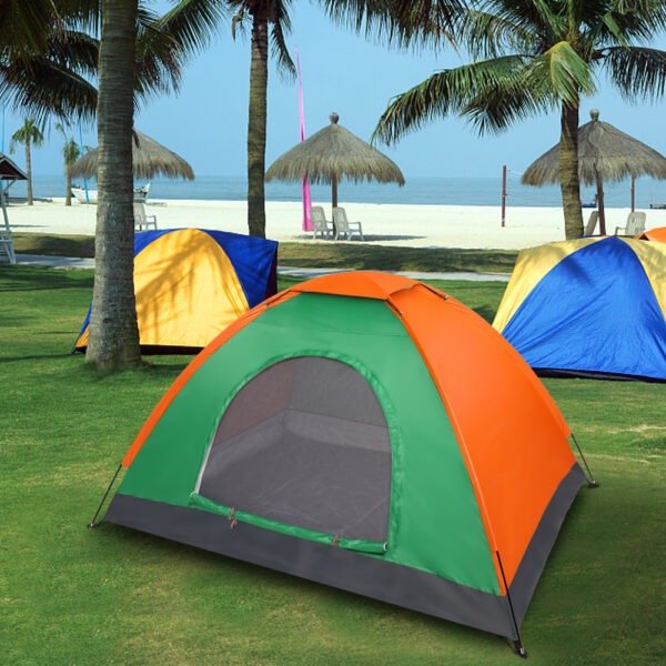 Double Layered Orange Green Tent - Image 9
