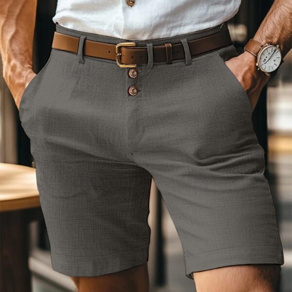 Men's Linen Summer Solid Color Buttons Casual Daily - Image 5