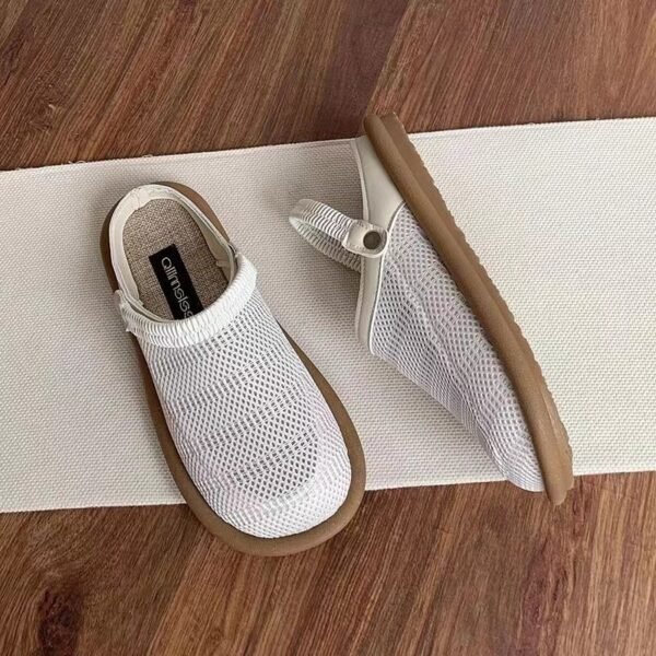 Soft Bottom Closed Toe Breathable Mesh Slip-on Hole Shoes - Image 3