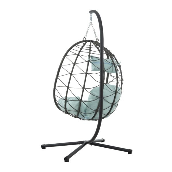 Egg Chair With Stand Indoor Outdoor Swing Chair Patio Wicker Hanging Egg Chair Hanging Basket Chair - Image 6