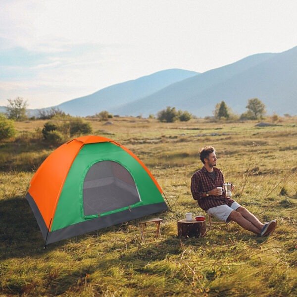 Double Layered Orange Green Tent - Image 7