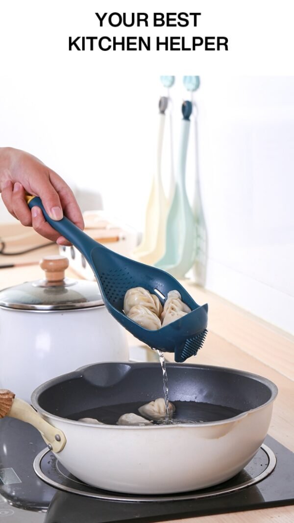 1pc Colander Spoon - Scoop Colander, Plastic Large Soup Strainer Spoon, Strainer Slotted Spoon Kitchen Utensil With Long Handle - Kitchen Supplies, Cookware, Cooking Tools, Kitchen Gadgets, Food Strai - Image 5