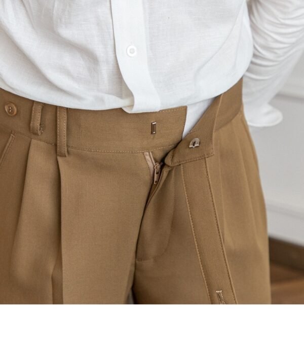Casual Men's Paris Buckle Straight Business Small Naples Non-ironing All-match Suit Pants - Image 7