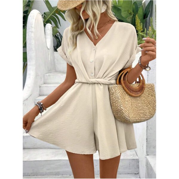 Women's Batwing Sleeve Kinked One-piece Shorts - Image 2