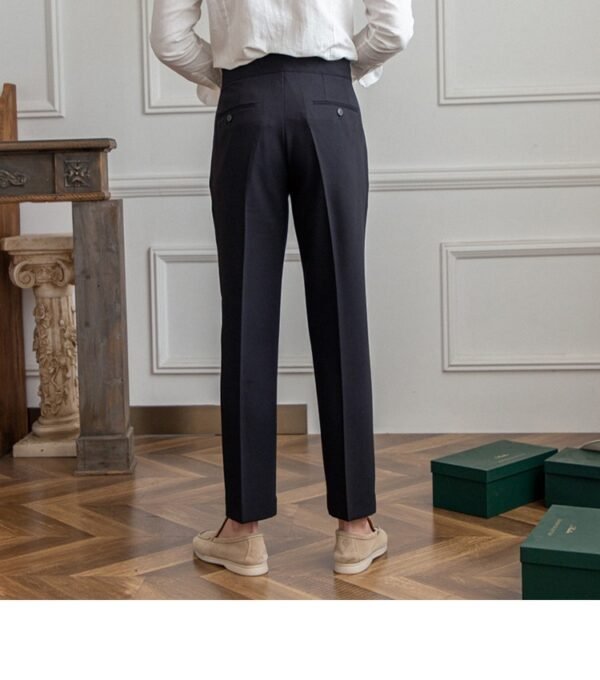 Casual Men's Paris Buckle Straight Business Small Naples Non-ironing All-match Suit Pants - Image 5