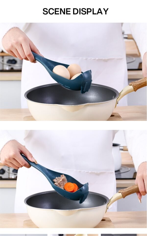 1pc Colander Spoon - Scoop Colander, Plastic Large Soup Strainer Spoon, Strainer Slotted Spoon Kitchen Utensil With Long Handle - Kitchen Supplies, Cookware, Cooking Tools, Kitchen Gadgets, Food Strai - Image 7