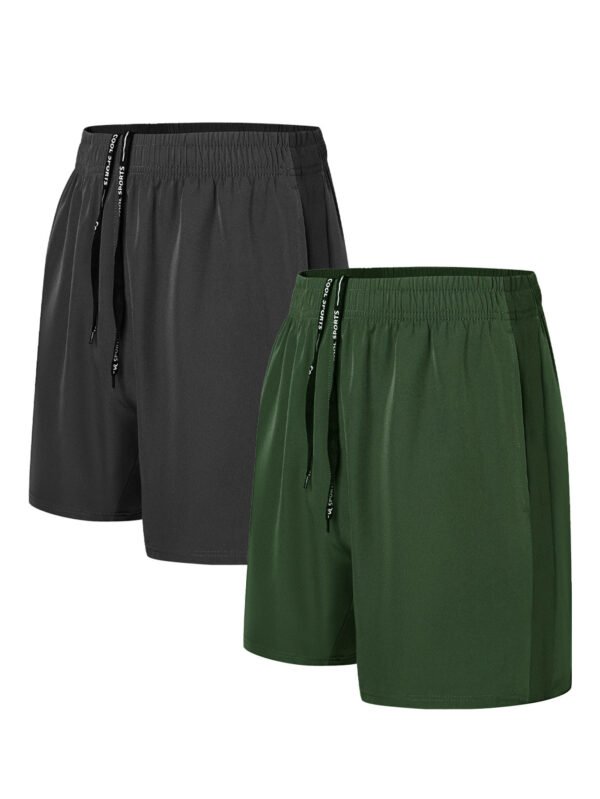 Men's Sweatpants - 3 Points Quick-dry 2 Pairs Of Black Army Green