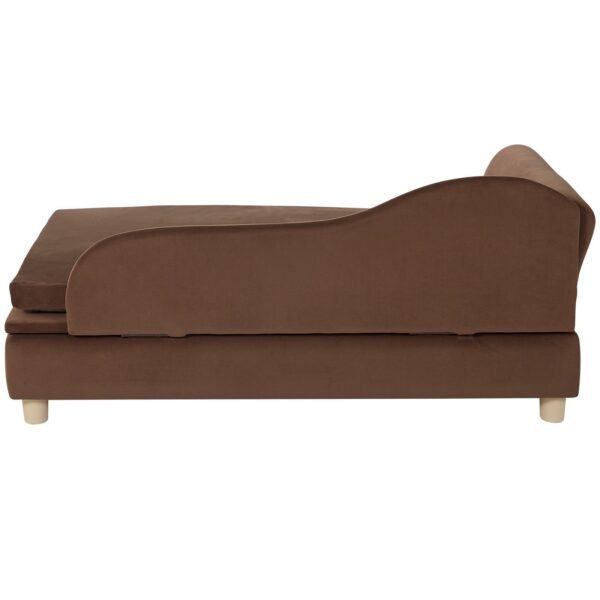 VEVOR Pet Sofa, Dog Couch For Large-Sized Dogs And Cats, Soft Velvety Dog Sofa Bed, 110 Lbs Loading Cat Sofa, Dark Brown - Image 3