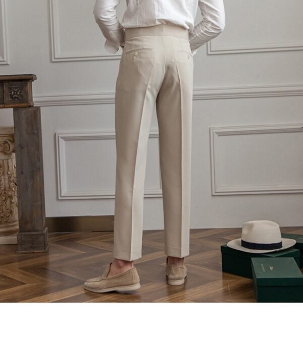 Casual Men's Paris Buckle Straight Business Small Naples Non-ironing All-match Suit Pants - Image 6