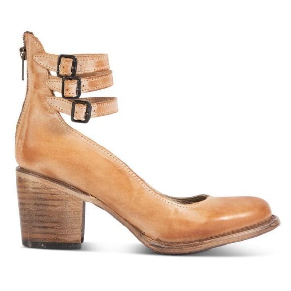 Women's High-top Low-cut Buckle Shoes With Back Zipper - Image 4