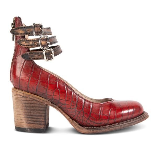 Women's High-top Low-cut Buckle Shoes With Back Zipper - Image 6