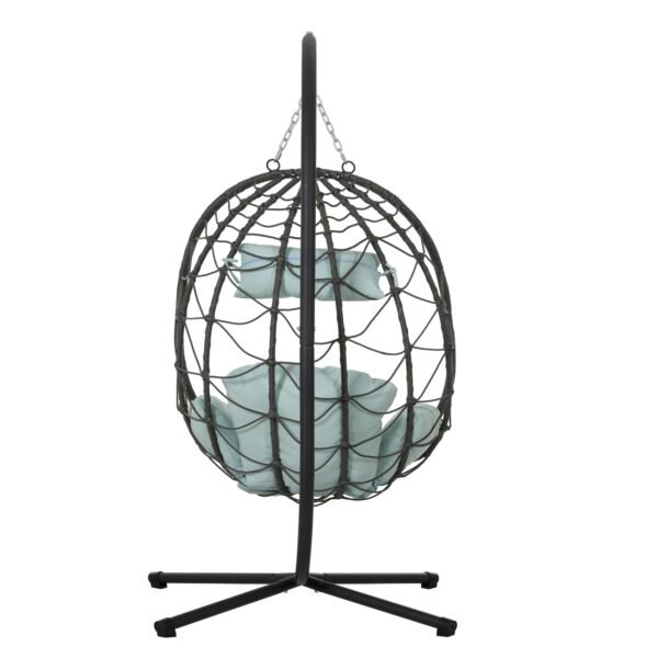 Egg Chair With Stand Indoor Outdoor Swing Chair Patio Wicker Hanging Egg Chair Hanging Basket Chair - Image 2