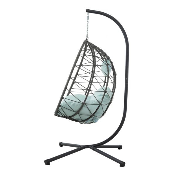 Egg Chair With Stand Indoor Outdoor Swing Chair Patio Wicker Hanging Egg Chair Hanging Basket Chair - Image 5
