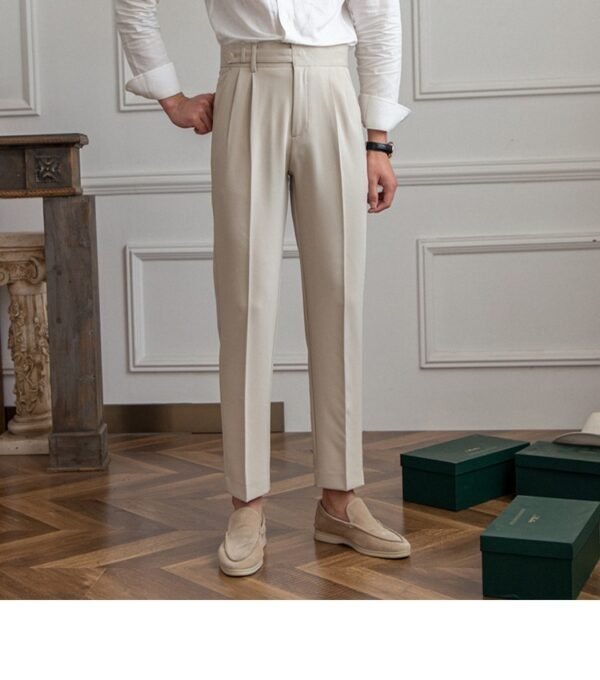 Casual Men's Paris Buckle Straight Business Small Naples Non-ironing All-match Suit Pants - Image 10