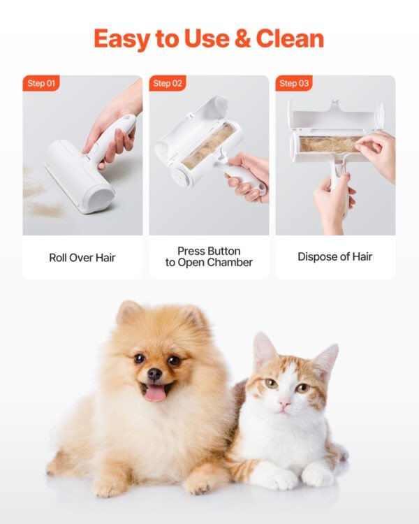 Pet Hair Remover Roller Reusable Dual-sided Lint Roller For Furniture Clothes - Image 6