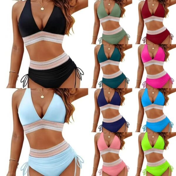 Fashion Women's High Waist Bikini Split Suit - Image 3