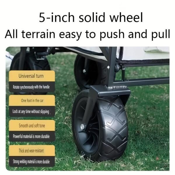 Heavy-duty Folding Multi-functional Camping Trolley - Multi-functional Camping And Beach Trolley - Durable Folding Design, Suitable For Outdoor Adventures, Garden Picnics - Image 4