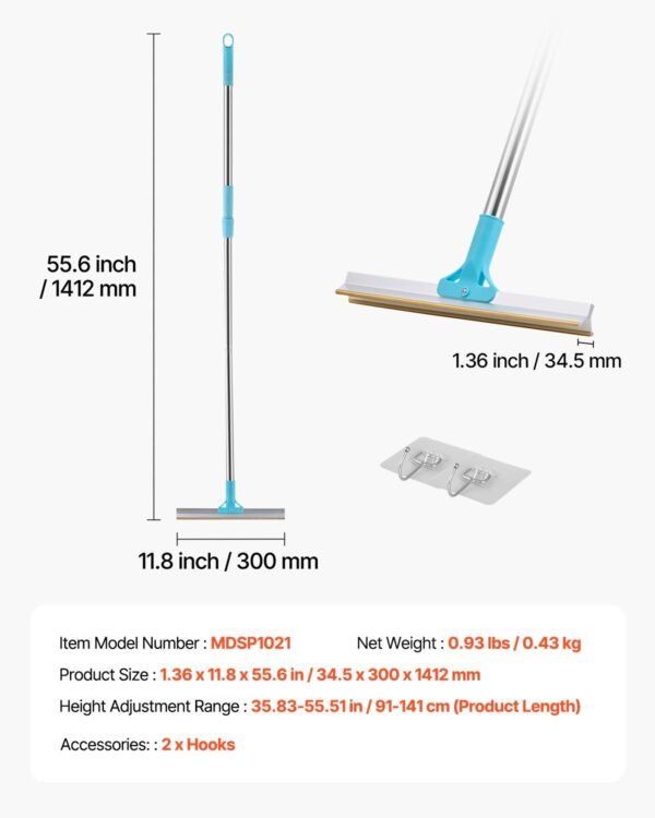 Pet Hair Carpet Rake 35.83-55.51 In Adjustable Long Handle Pet Hair Broom Tool - Image 3