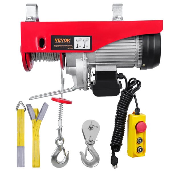 VEVOR Electric Hoist, 1320 Lbs Lifting Capacity, 1150W 110V Electric Steel Wire Winch With 14ft Wired Remote Control, 40ft Single Cable Lifting Height & Pure Copper Motor, For Garage Warehouse Factory - Image 5
