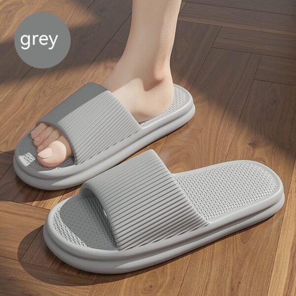 Striped Design Home Slippers For Women Men Soft Anti-slip Floor Bathroom Slippers Solid House Shoes - Image 6