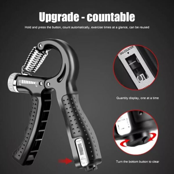 Single Pack Professional Hand Grip Strength Trainer, Carbon Fiber Foam Arm Muscle Finger Rehabilitation Fitness Equipment Hand Grip Strength Power Trainer Gripper Strengthener Adjustable Gym Exerciser - Image 3