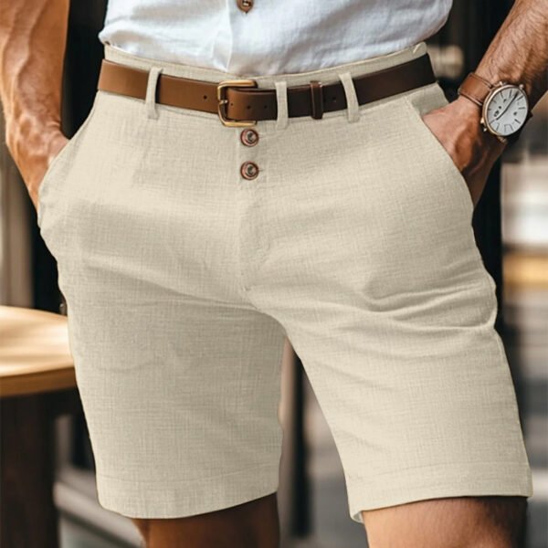 Men's Linen Summer Solid Color Buttons Casual Daily - Image 7