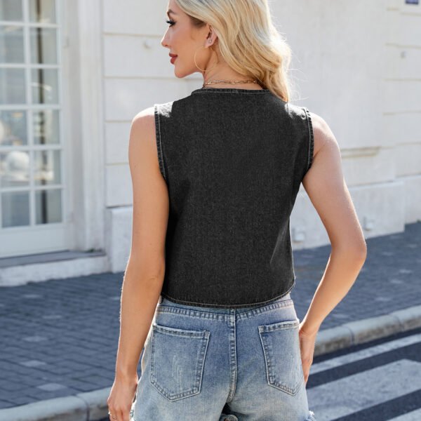 Y2K Bow-tied Denim Vest INS Fashion Summer Sleeveless Tanks Top For Women Clothing - Image 7