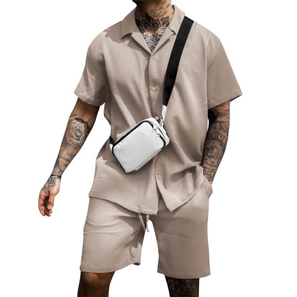 Men's Casual And Comfortable Polo Short-sleeved Shorts Suit - Image 3