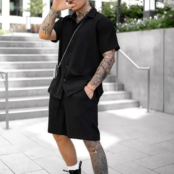 Men's Casual And Comfortable Polo Short-sleeved Shorts Suit - Image 4