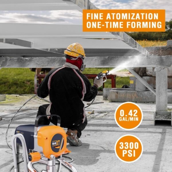 Airless Paint Sprayers, 3300PSI Motorized Paint Sprayer With Stand, High Efficiency Spray Paint Machine For Home, Outdoor DIY Handyman Shed Garage House Painting Deck Shed Fence Furniture - Image 3