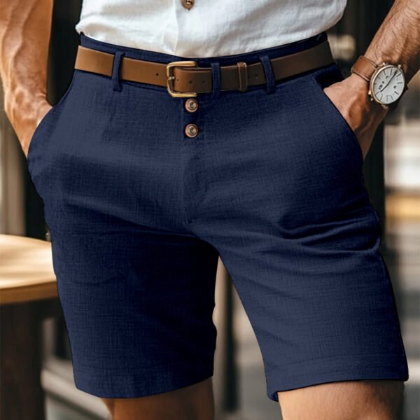 Men's Linen Summer Solid Color Buttons Casual Daily - Image 8