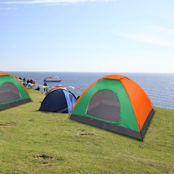 Double Layered Orange Green Tent - Image 10